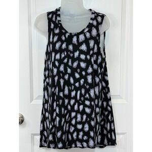 LOGO‎ LOUNGE Women's Leopard Print Sleeveless Tank Top Medium Animal Shirt